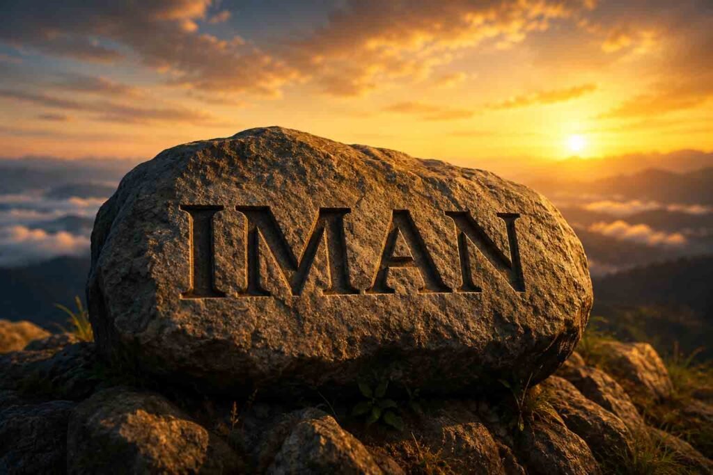 cara beriman kepada Allah dengan  bersaksi tidak ada Tuhan (yang hak) selain Aku, Maka
sembahlah aku".