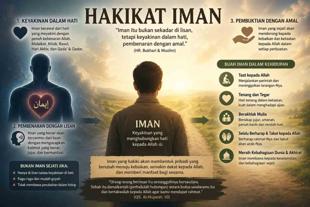  " Apa  yang berhubungan dengan hakikat iman ? Maka hendaklah kamu berkata: Aku percaya, aku membenarkan dan aku mengakui terhadap Allah